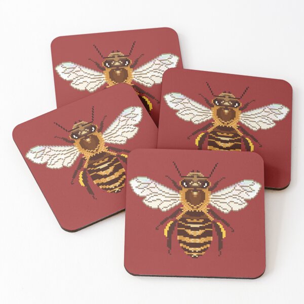 Item preview, Honey Bee with Pollen Pixel Art designed and sold by HeatherUnderground.