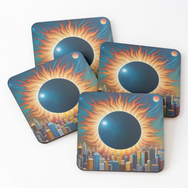 Item preview, Abstract Total Solar Eclipse Sun Moon Phase Earth designed and sold by Lannanun.
