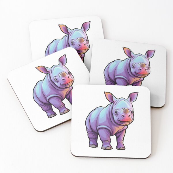 Item preview, Adorable Kawaii Rhino Calf - Cute Wildlife Art designed and sold by UnplainShirt.
