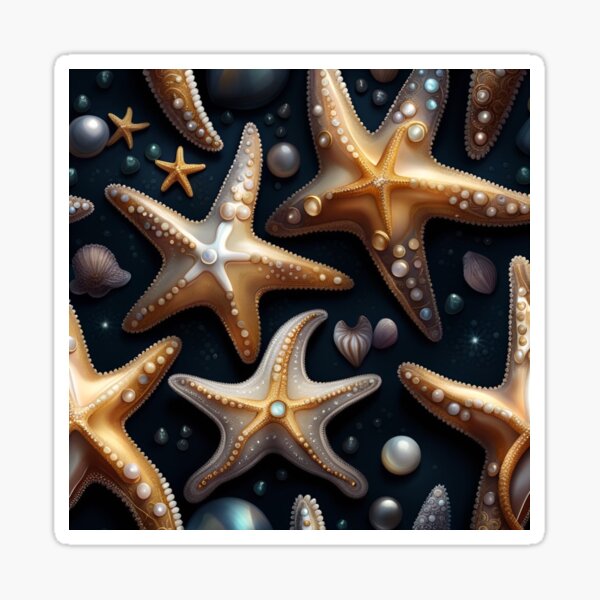 Starfish - 10 Pack Circle Stickers 3 Inch - Sea Ocean Creature