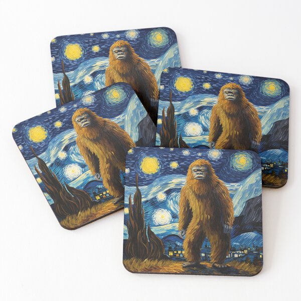 Artikelvorschau, Sasquatch Starry Night Bigfoot van Gogh Gemälde entworfen und verkauft von Vangoholic.