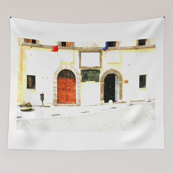 Item preview, Exterior Facade Of A Building With Flags designed and sold by Giuseppe Cocco.