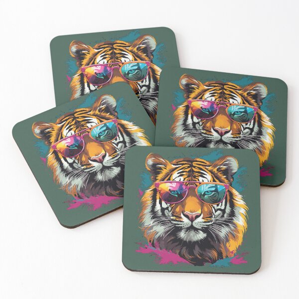 Item preview, Colourful tiger with sunglasses 04 designed and sold by Batch-C91.