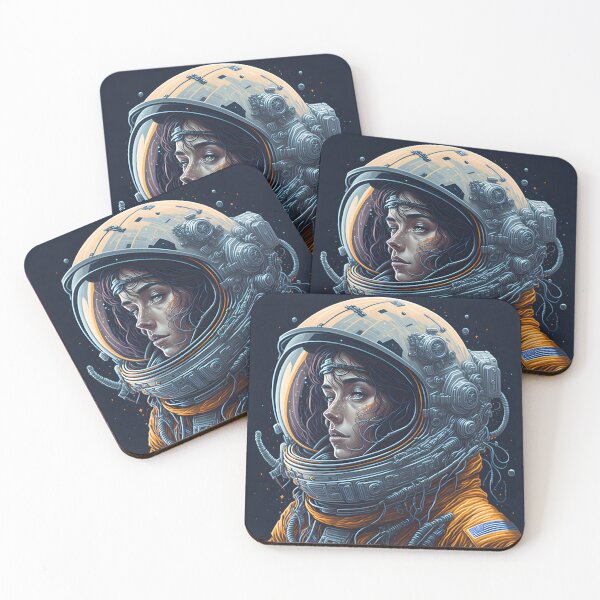 Item preview, "Exploring the Cosmos: Crafting a Captivating Vector Art Portrait of an Astronaut in a Spacesuit with Meticulous Helmet Visor Reflections" designed and sold by Best-Art-32.