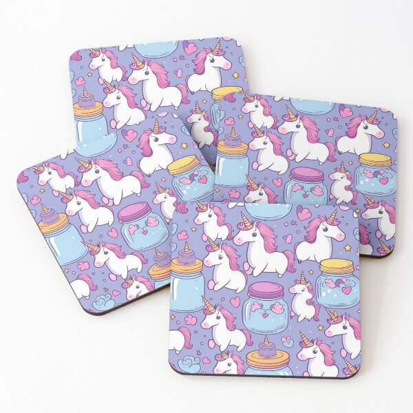 Item preview, Cute Unicorns with Glass Jars designed and sold by purplesensation.