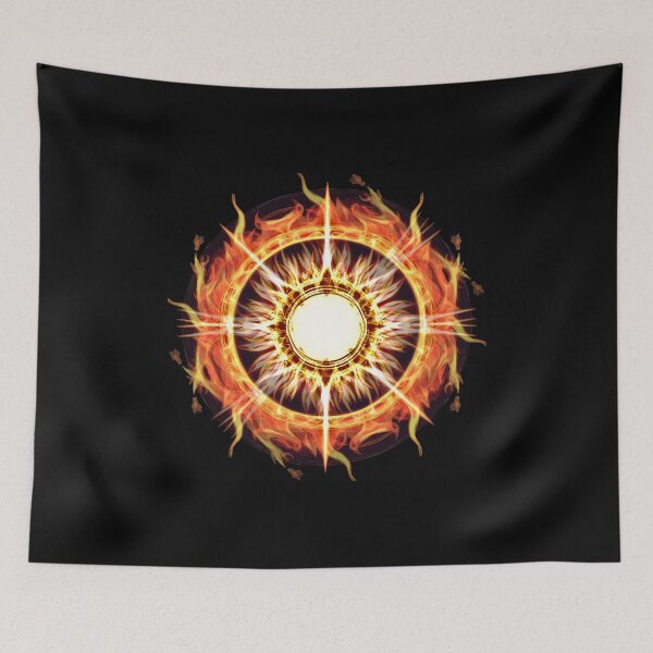 Item preview, firey inferno sun tileartwork 2023 oct designed and sold by tileartwork.