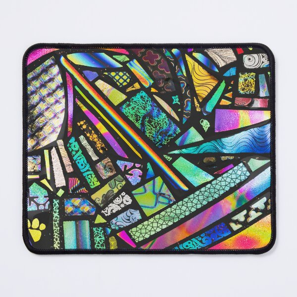 Item preview, Bold Dichroic Jigsaw Fused Glass Art designed and sold by snowflakeglass.