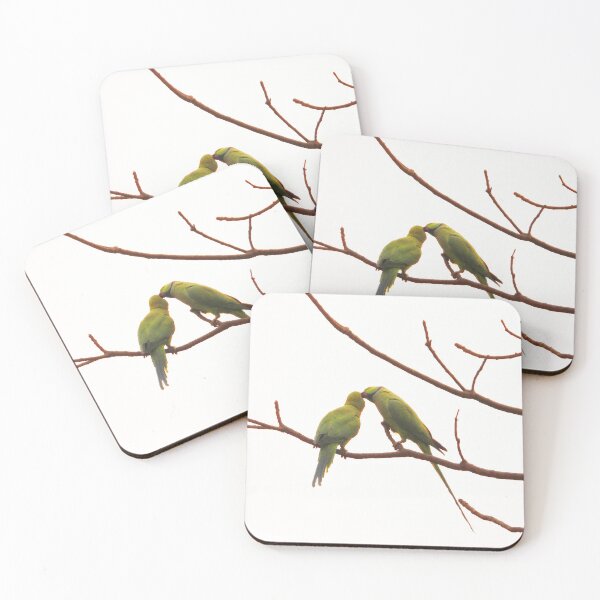 Item preview, Two Parakeets in Love Couple Romantic Photography for Stickers and Decor  designed and sold by crazymessygirl.