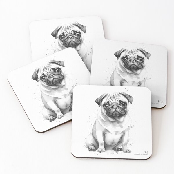 Item preview, Playful Pug - Watercolour Art Print designed and sold by PixelFixArt.
