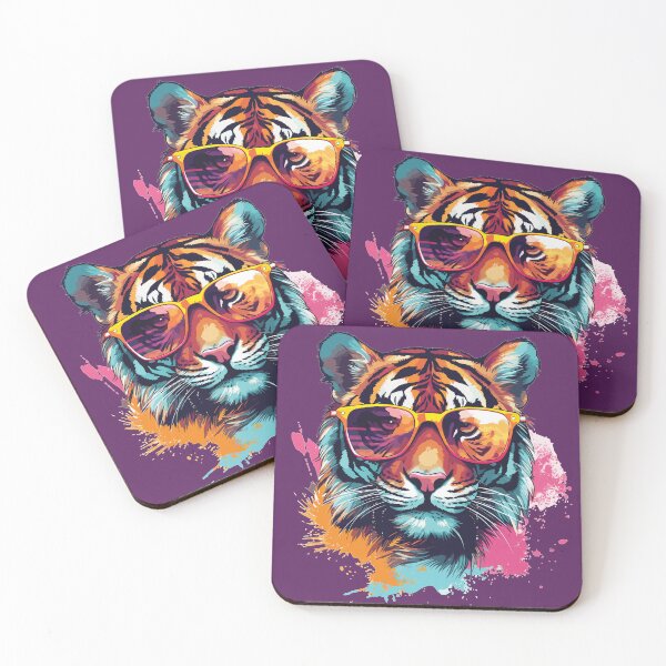 Item preview, Colourful tiger with sunglasses 08 designed and sold by Batch-C91.