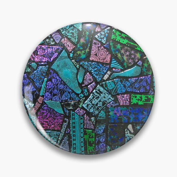 Item preview, Blue Dichroic Jigsaw Fused Glass designed and sold by snowflakeglass.
