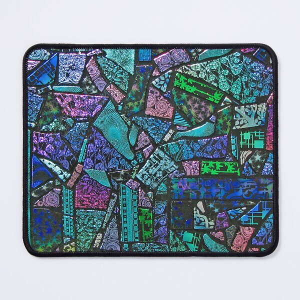 Item preview, Blue Dichroic Jigsaw Fused Glass designed and sold by snowflakeglass.