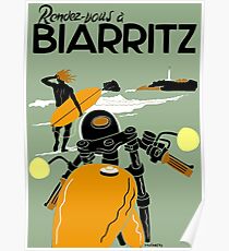 "BIARRITZ" Vintage Reise Werbung Print Poster