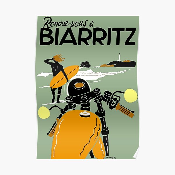 BIARRITZ ; Vintage Travel Advertising Print Poster