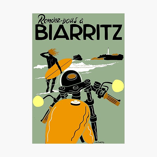 Item preview, BIARRITZ ; Vintage Travel Advertising Print designed and sold by posterbobs.