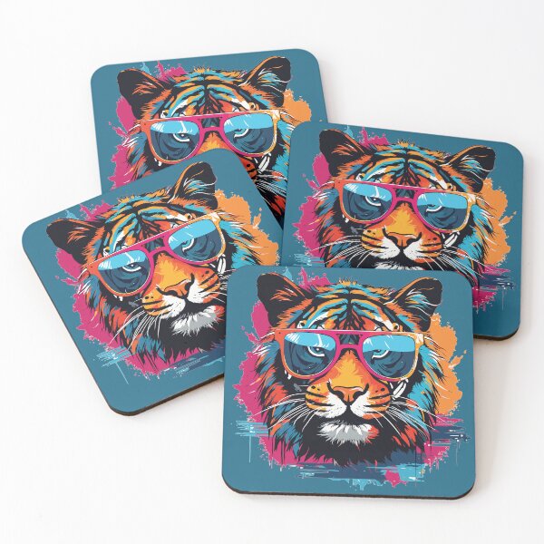 Item preview, Colourful tiger with sunglasses 10 designed and sold by Batch-C91.