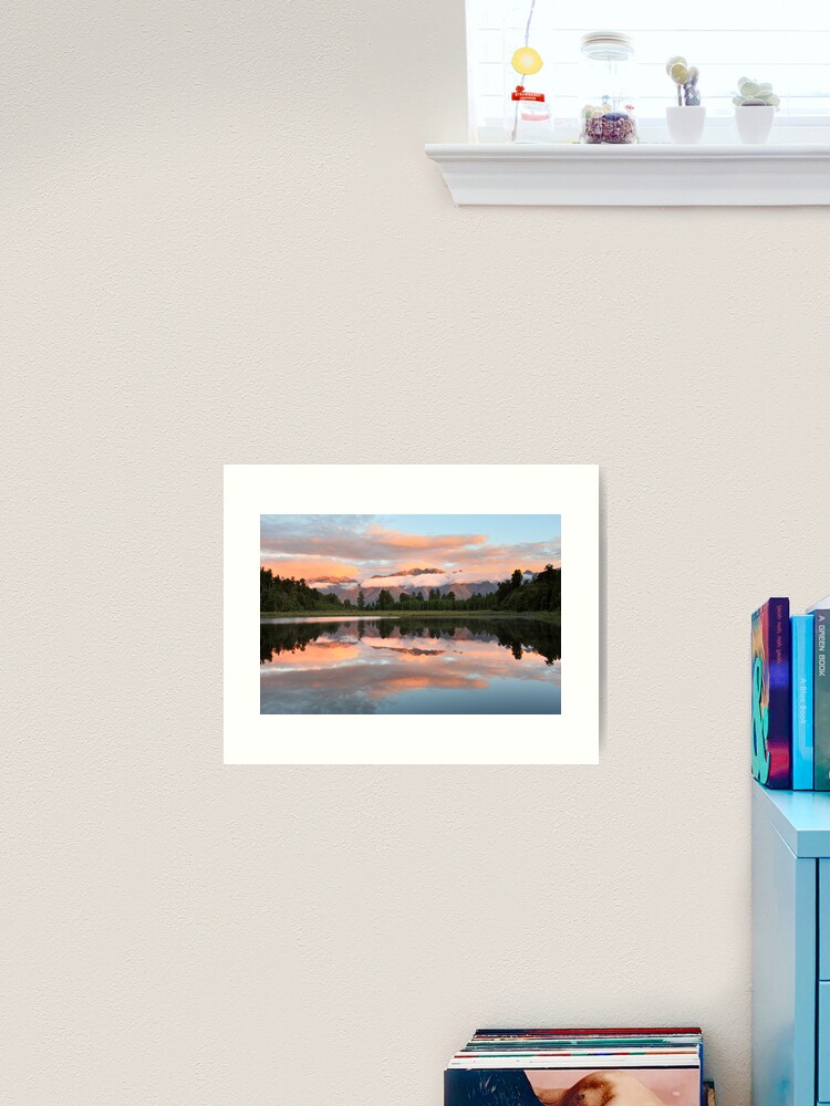Thumbnail 1 of 3, Art Print, Lake Matheson, South Island, New Zealand designed and sold by Michael Boniwell.