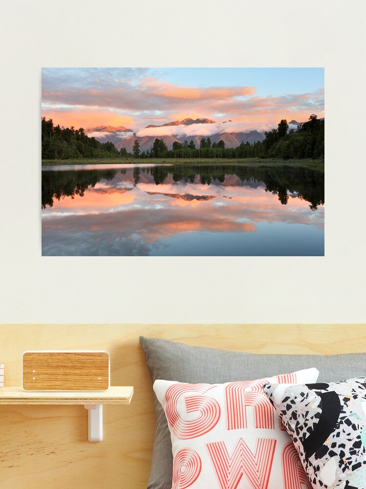 Photographic Print, Lake Matheson, South Island, New Zealand designed and sold by Michael Boniwell