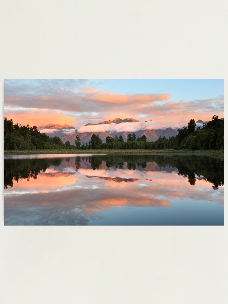 Photographic Print, Lake Matheson, South Island, New Zealand designed and sold by Michael Boniwell