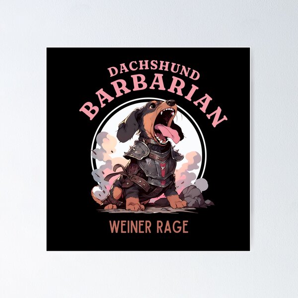 Item preview, Dachshund Barbarian DND designed and sold by PandorasBoxy.