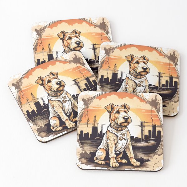 Item preview, Serenade by the Sunset: Airedale Terrier Akita by the Sea designed and sold by Fenomena Designs.