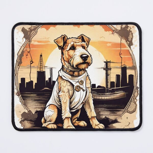 Item preview, Serenade by the Sunset: Airedale Terrier Akita by the Sea designed and sold by Fenomena Designs.