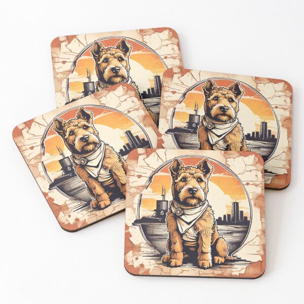 Item preview, Serenade by the Sunset: Airedale Terrier Akita by the Sea designed and sold by Fenomena Designs.