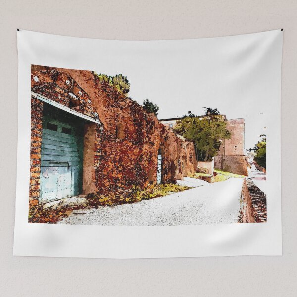 Item preview, A Glimpse Of Tuff Cliff With Shops And View Of The Castle Of Gallese designed and sold by Giuseppe Cocco.