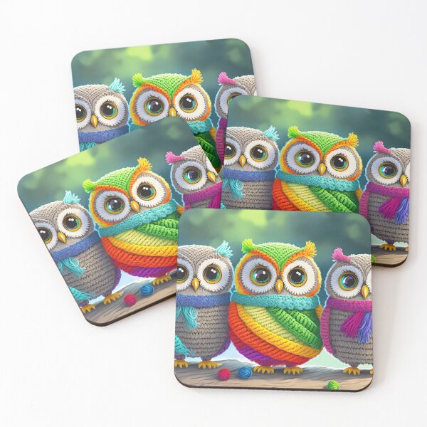 Item preview, Colourful night owls standing next to each other  designed and sold by fotofeast.