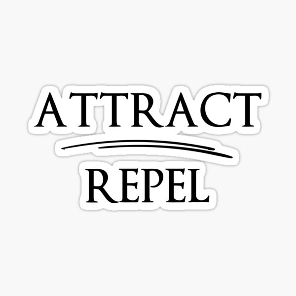 "ATTRACT REPEL The design of Antonyms" Sticker for Sale by IssaraStudio