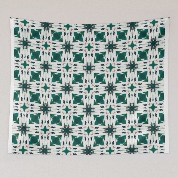 Item preview, white and green tessellations  designed and sold by ritusdesigns.