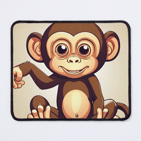 Item preview, Funny cartoon monkey designed and sold by TrendyTextiles.