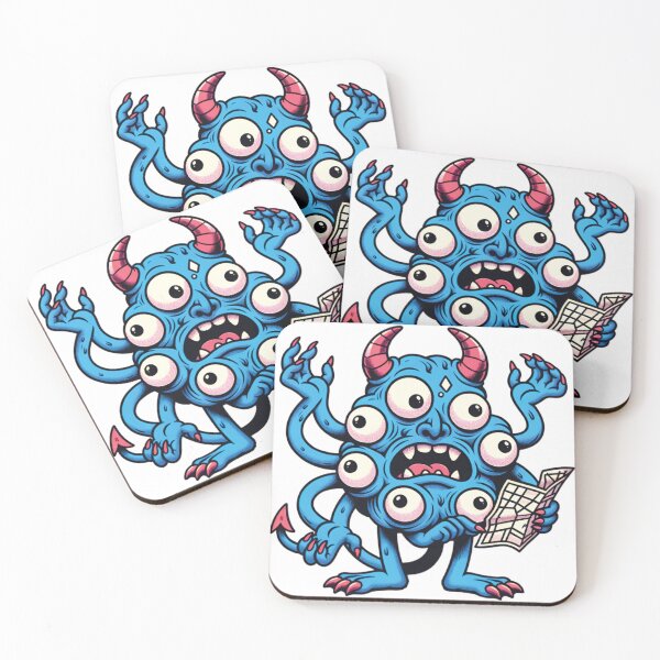 Item preview, Confused Blue Monster  designed and sold by StickerNestHQ.