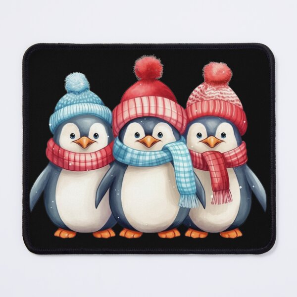 Item preview, Three cute Pinguins in snowy Winter designed and sold by Hibiskusmond.