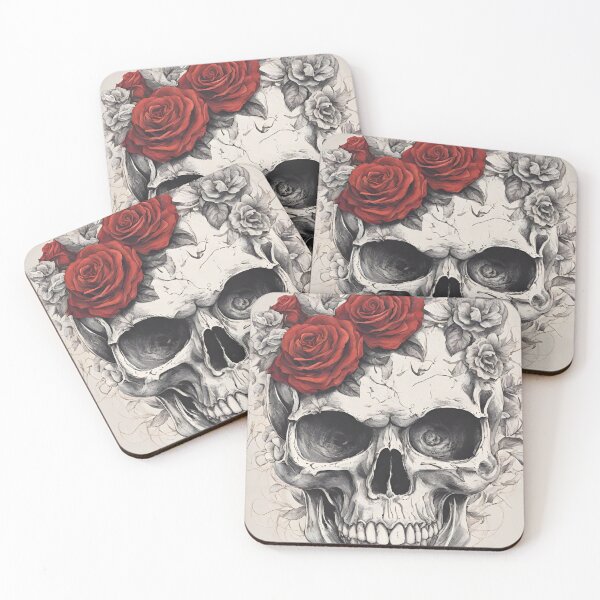 Item preview, Skull flowers designed and sold by TrendyTextiles.