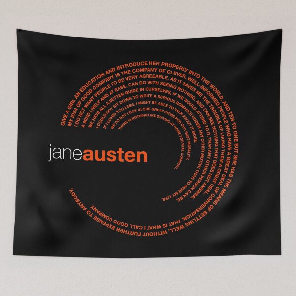 Item preview, Jane Austen famous quotes poster [orangered] designed and sold by CMYKStudio.