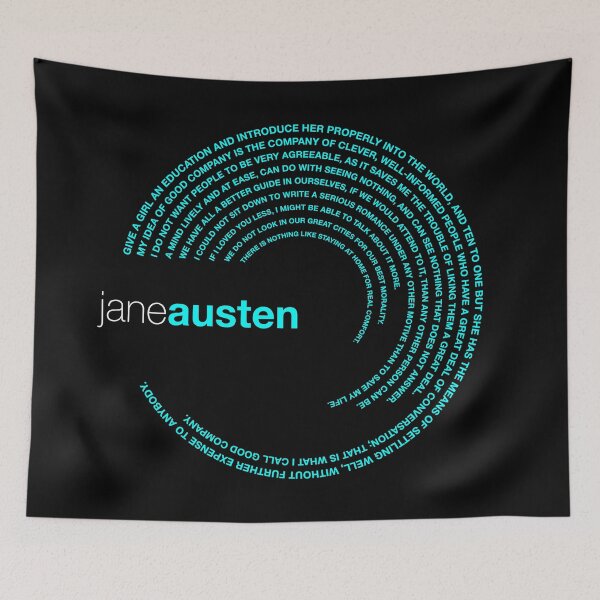 Item preview, Jane Austen famous quotes poster [aqua] designed and sold by CMYKStudio.