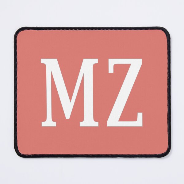 Item preview, MZ Initials Monogram Elegant White Letters designed and sold by Jeallan Designs.