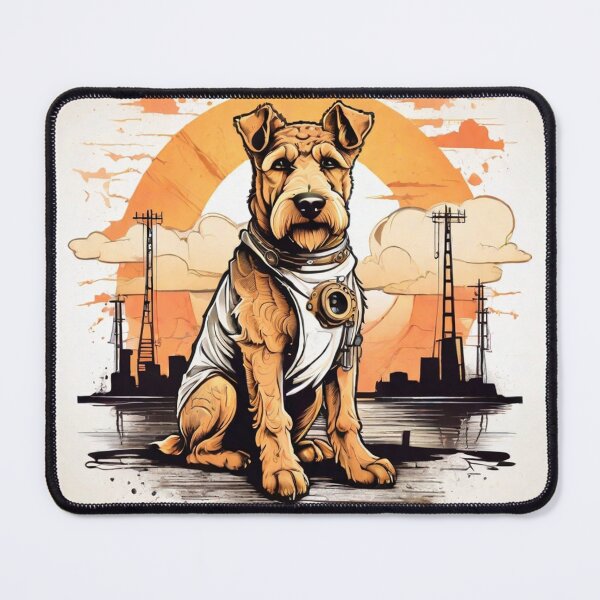Item preview, Serenade by the Sunset: Airedale Terrier Akita by the Sea designed and sold by Fenomena Designs.