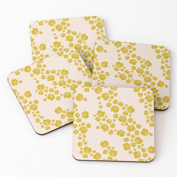 Item preview, Buttercups Free Flowing Floral Pattern Yellow and pastel Pink designed and sold by BrankaPD.