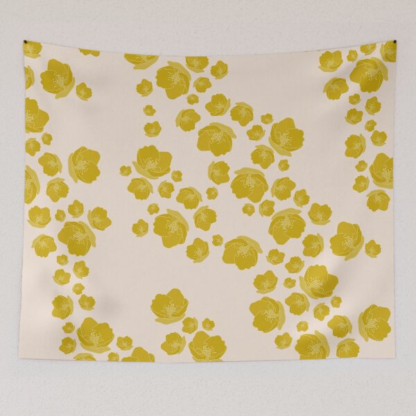 Item preview, Buttercups Free Flowing Floral Pattern Yellow and pastel Pink designed and sold by BrankaPD.