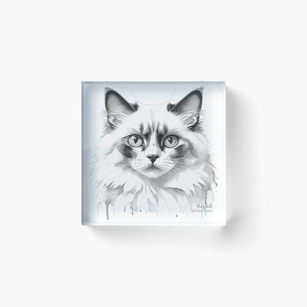 Item preview, Serene Ragdoll - Watercolour Cat Print designed and sold by PixelFixArt.