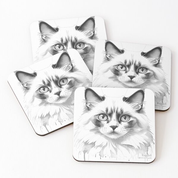 Item preview, Serene Ragdoll - Watercolour Cat Print designed and sold by PixelFixArt.