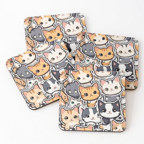 Item preview, cats cartoon sticker digital paper designed and sold by pig2u.