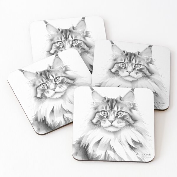 Item preview, Gentle Giant - Maine Coon Cat Watercolour designed and sold by PixelFixArt.
