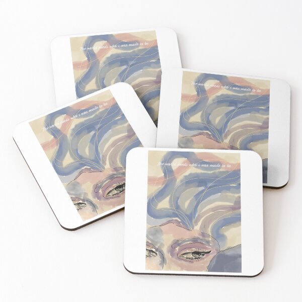 Item preview, Empowering Female Face Design: Watercolor Art in Pastel Shades with Inspirational Quote designed and sold by Art-shia.