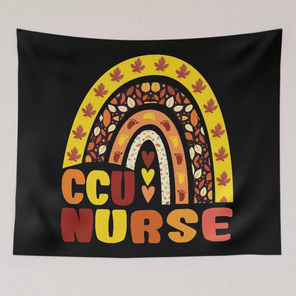 Item preview, CCU Nurse Rainbow Autumn Critical Care Unit Nurse Maple Leaf Fall Vibes designed and sold by Stick-Artistry.