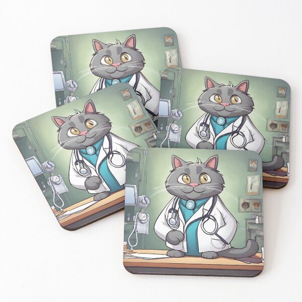 Item preview, doctor cat cartoon designed and sold by pig2u.