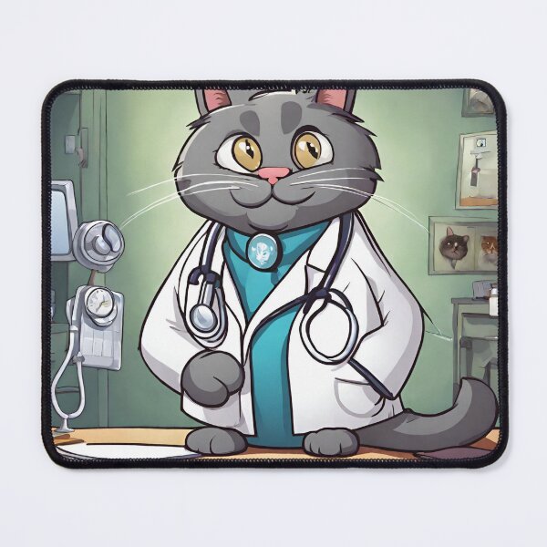 Item preview, doctor cat cartoon designed and sold by pig2u.