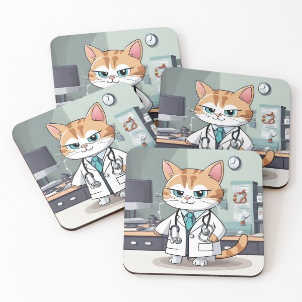 Item preview, doctor cat cartoon designed and sold by pig2u.